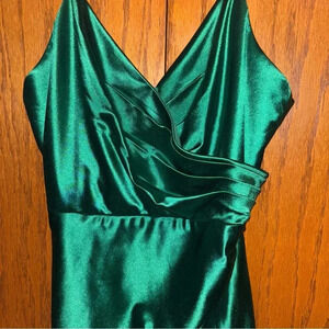 David’s Bridal Emerald Green Satin Dress